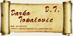 Darko Topalović vizit kartica